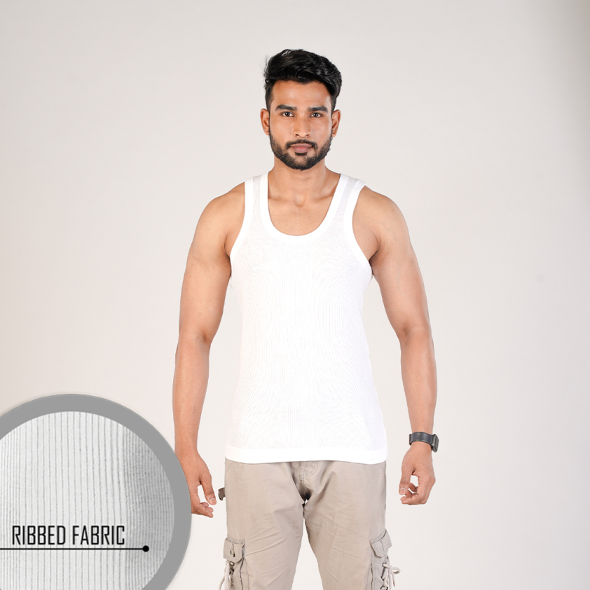 COLORS 216 DROP DERBY ROUND NECK MEN'S VEST WHITE PACK OF 1