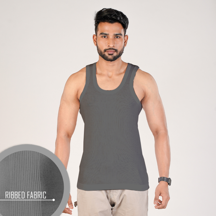 COLORS 217 DROP DERBY ROUND NECK MEN'S VEST CHARCOAL PACK OF 1