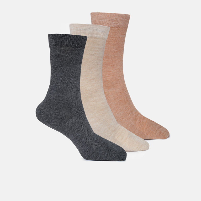 RUPA FOOTLINE F1802 WOOLEN THUMB WOMEN'S SOCKS ASSORTED, PLAIN, PACK OF 3