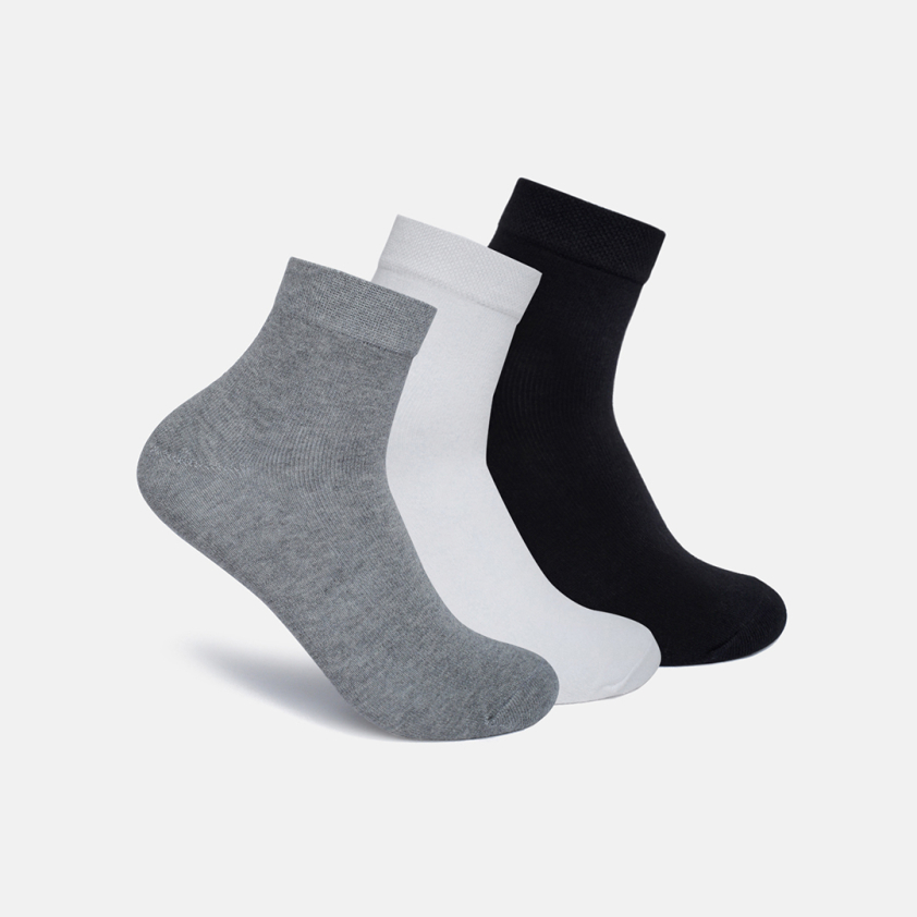 RUPA FOOTLINE F1202 ANKLE LENGTH MEN'S SOCKS ASSORTED, PLAIN, PACK OF 3