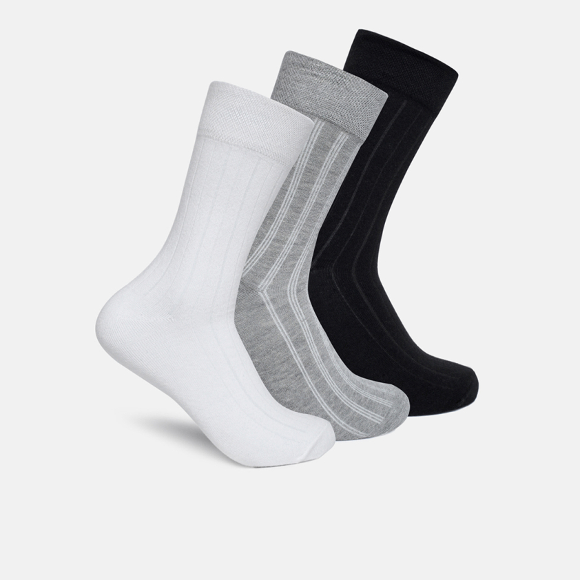 RUPA FOOTLINE F1504 CREW LENGTH MEN'S SOCKS ASSORTED, DESIGN, PACK OF 3