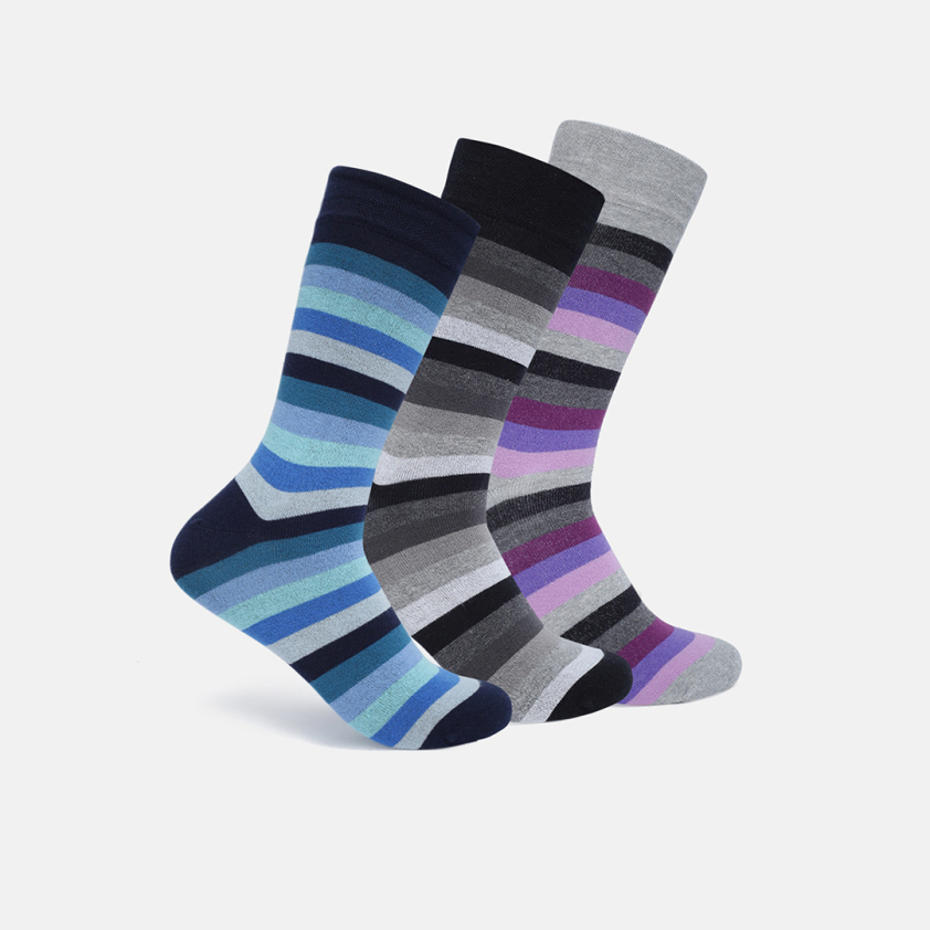 RUPA FOOTLINE F1505 CREW LENGTH MEN'S SOCKS ASSORTED, DESIGN, PACK OF 3