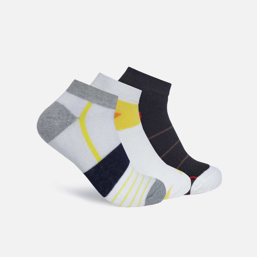 RUPA FOOTLINE F1651 SNEAKER SOCKS MEN'S ASSORTED TERRY, DESIGN, PACK OF 3