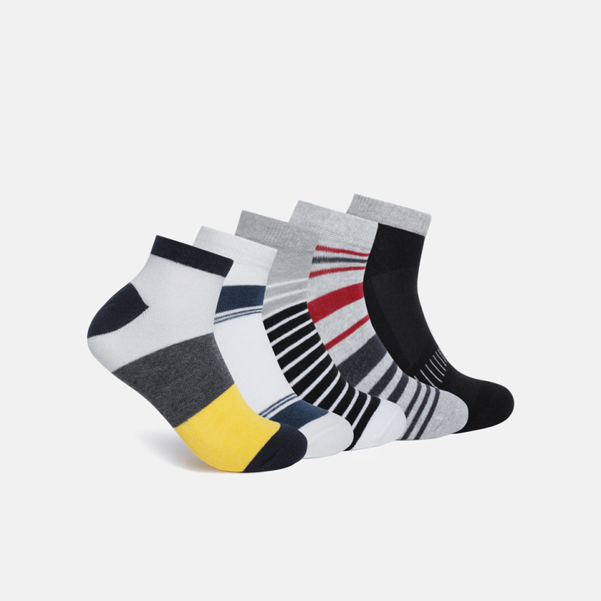 RUPA FOOTLINE F1751 SNEAKER MEN'S SOCKS ASSORTED, DESIGN, PACK OF 5