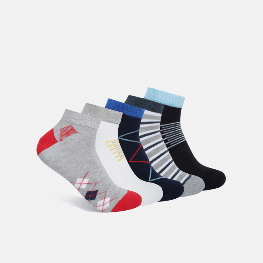 RUPA FOOTLINE F1752 SNEAKER MEN'S SOCKS ASSORTED, DESIGN, PACK OF 5