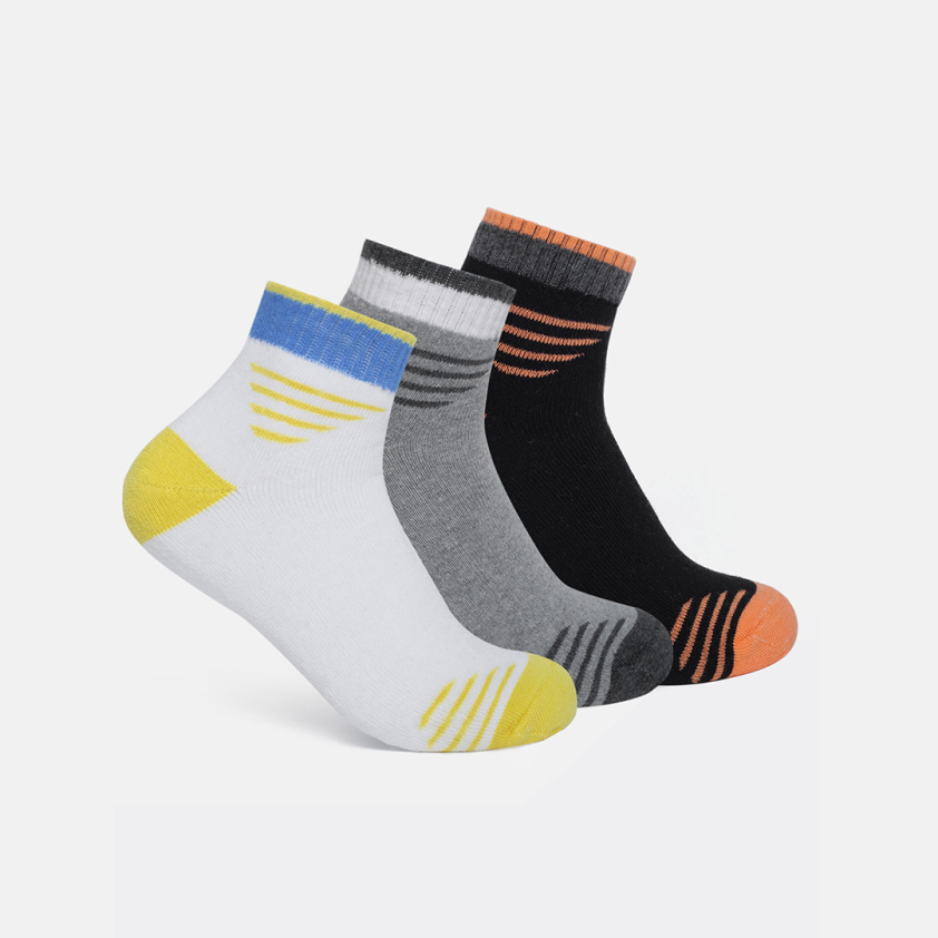 RUPA FOOTLINE F1102 ANKLE LENGTH MEN'S SOCKS ASSORTED TERRY, DESIGN, PACK OF 3