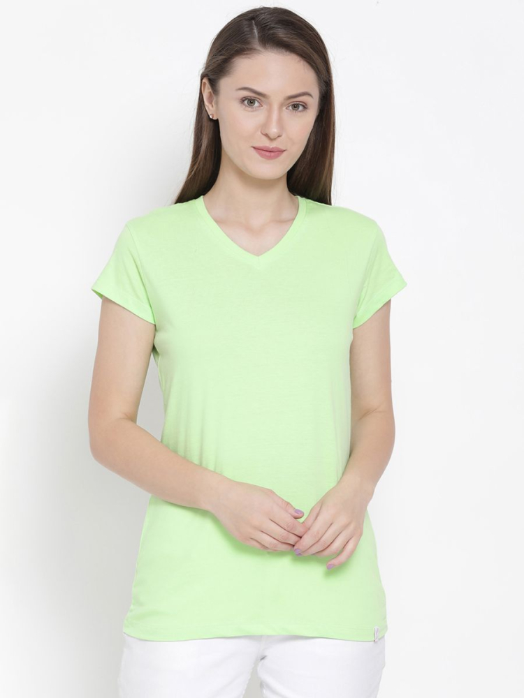 SOFTLINE SLTVN09 V NECK PLAIN TEE PARADISE GREEN PACK OF 1
