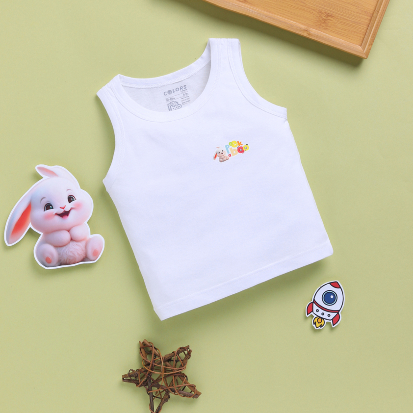 PEEKABOO 2236 INFANT WEAR BOY'S PLAIN VEST WHITE PACK OF 1