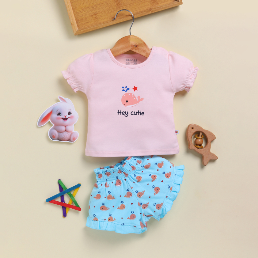 PEEKABOO 2243 INFANT WEAR GIRL'S TOP WITH BLOOMER SET ASSORTED COLOR PACK OF 1