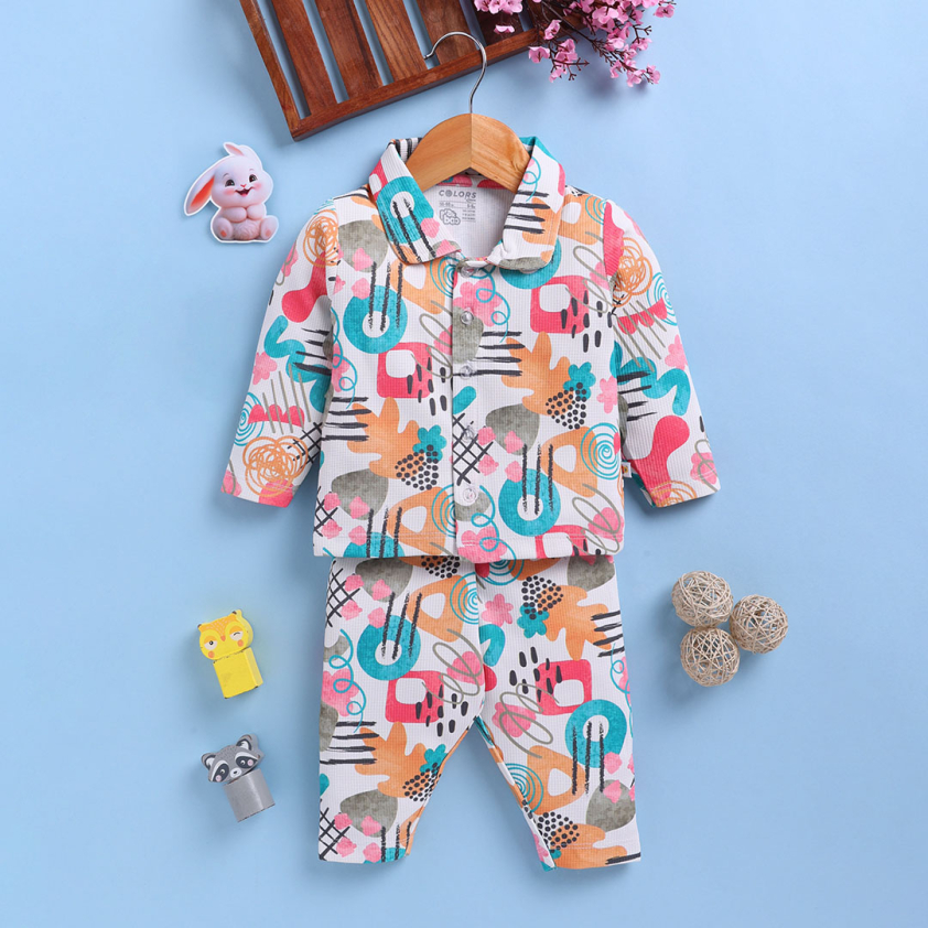 PEEKABOO 2270 UNISEX INFANT WEAR FULL SLEEVE  CO-ORD SET ASSORTED COLOR PACK OF 1