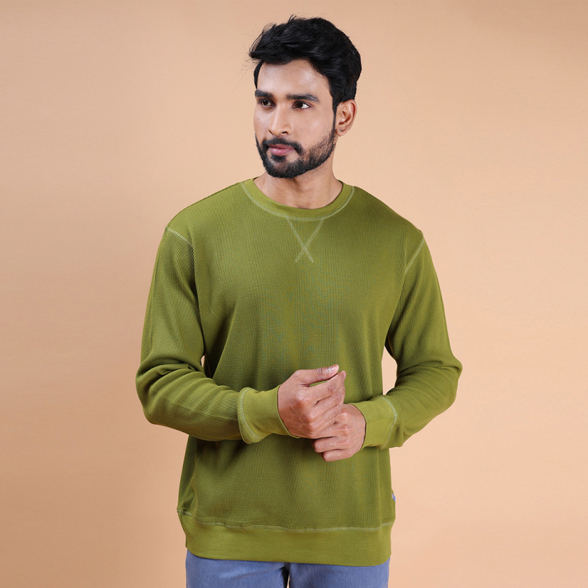 COLORS 5101 MEN'S FULL SLEEVE WAFFLE T-SHIRT PACK OF 1