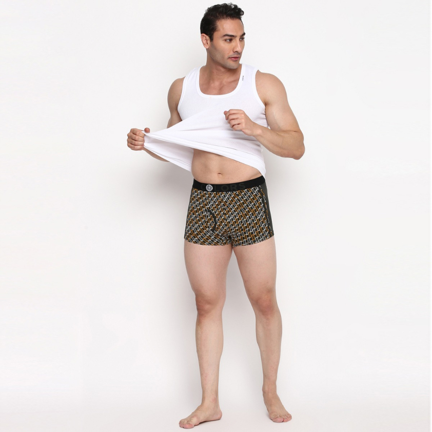 COLORS 121 ATHLEFIT FRONT OPEN MINI TRUNK ASSORTED PRINT MEN'S SINGLE PACK