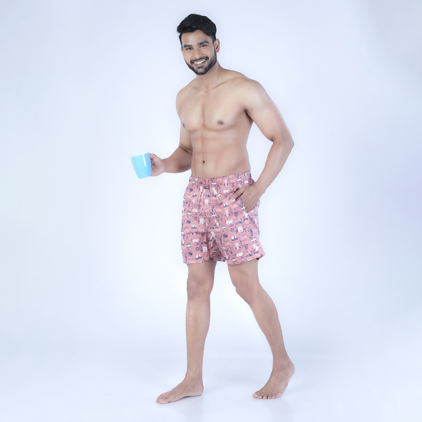 COLORS 1201 PLAYSURE COLLECTION MEN'S PRINTED SATIN BOXERS PACK OF 1