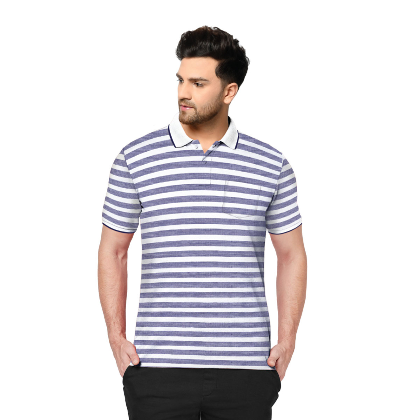 BUMCHUMS  2070  STRIPE MEN'S POLO T-SHIRT ASSORTED PACK OF 1