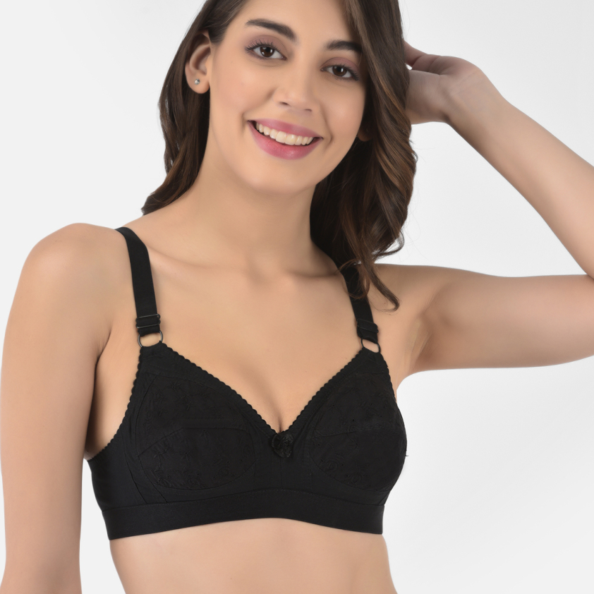SOFTLINE BUTTERFLY 1061 SHIFLEY COTTON  B CUP WOMEN'S BRA ASSORTED COLOUR PACK OF 1
