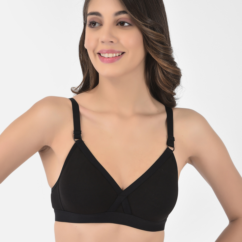 SOFTLINE BUTTERFLY 2051 B CUP SEAMLESS CROSSOVER DESIGN WOMEN'S BRA WITH ADJUSTABLE STRAPS ASSORTED COLOUR PACK OF 1