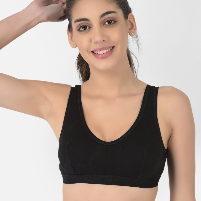 SOFTLINE BUTTERFLY 1064 WIDE STRAPS SPORTS WOMEN'S BRA ASSORTED COLOUR PACK OF 1
