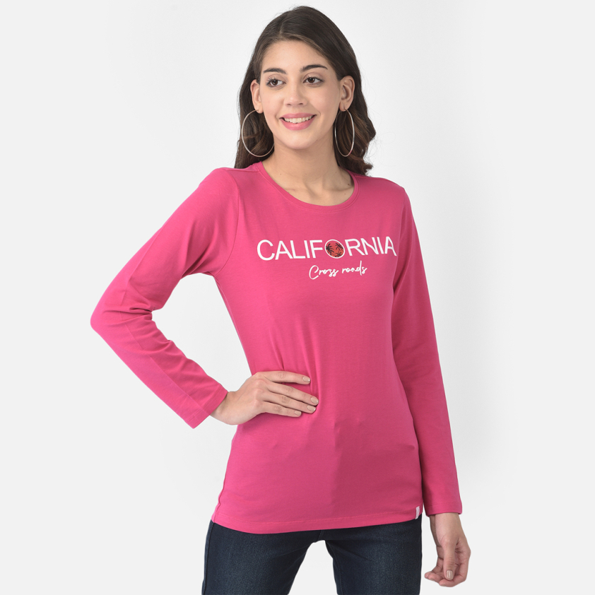 SOFTLINE 2015 FULL SLEEVE PRINTED ROUND NECK WOMEN'S TEE PACK OF 1