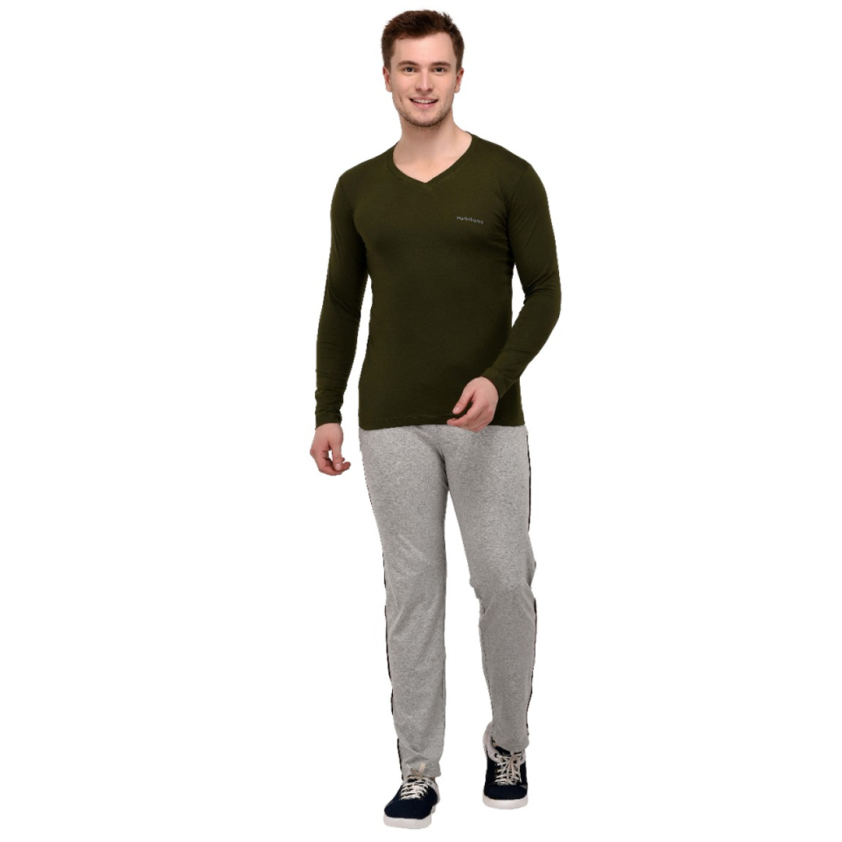 BUMCHUMS 9395 V NECK FULL SLEEVE T-SHIRT ASSORTED COLOUR PACK OF 1