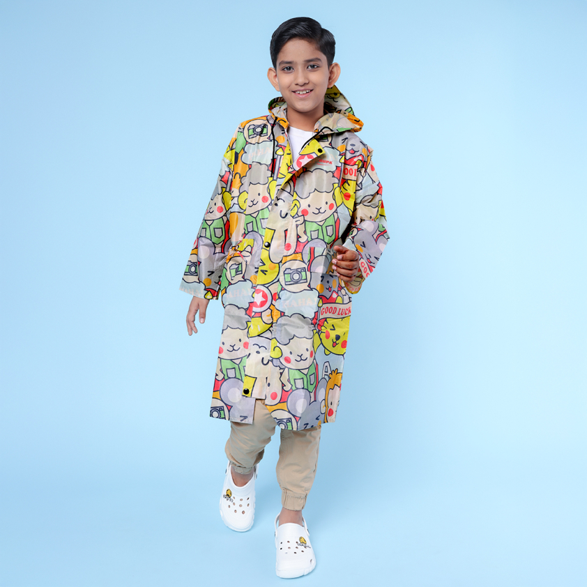RUPA RAINSUIT KC02 KID'S COAT WITH BAG SPACE ASSORTED PRINT PACK OF 1