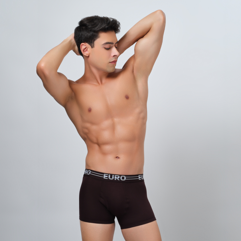 EURO MEN'S SEMI LONG TRUNK ASSORTED COLORS PACK OF 1