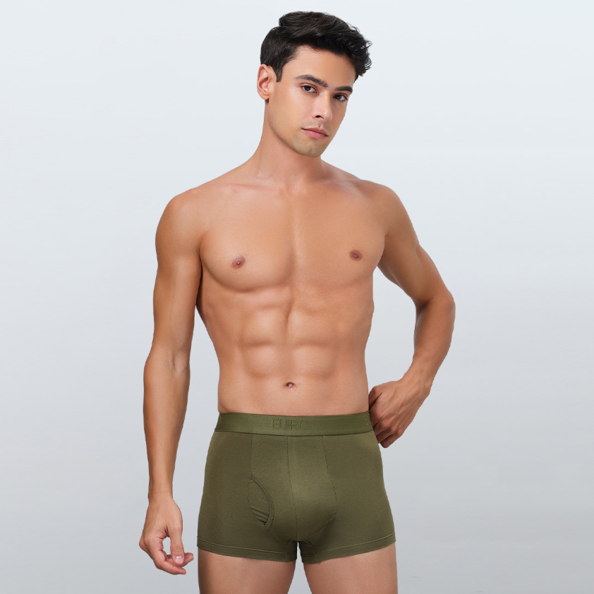 EURO MEN'S ELASTANE TRUNKS ASSORTED COLORS PACK OF 1