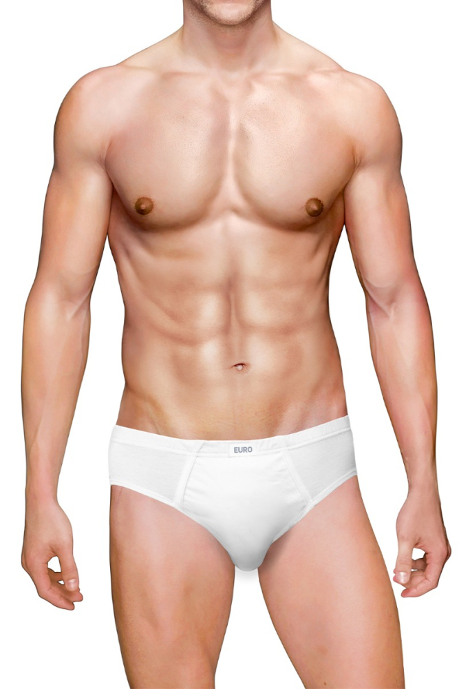 EURO REGULAR PLAIN BRIEF WHITE PACK OF 1