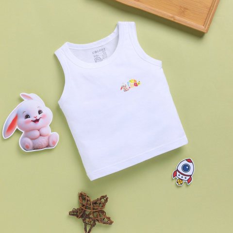 PEEKABOO 2236 INFANT WEAR BOY'S PLAIN VEST WHITE PACK OF 1