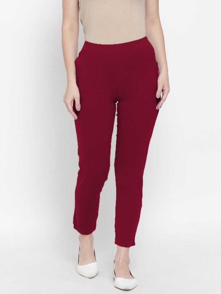 Knitted Pant -DK Maroon