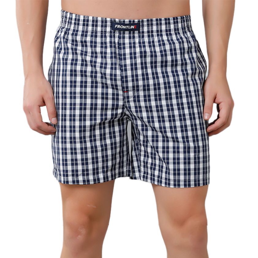 FRONTLINE BOXER SHORTS  ASSORTED CHECKS PRINT PACK OF 1