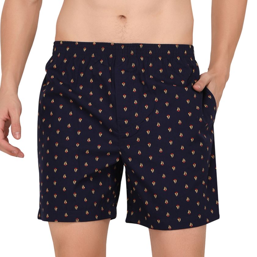 Printed Boxer With Zip-2012A