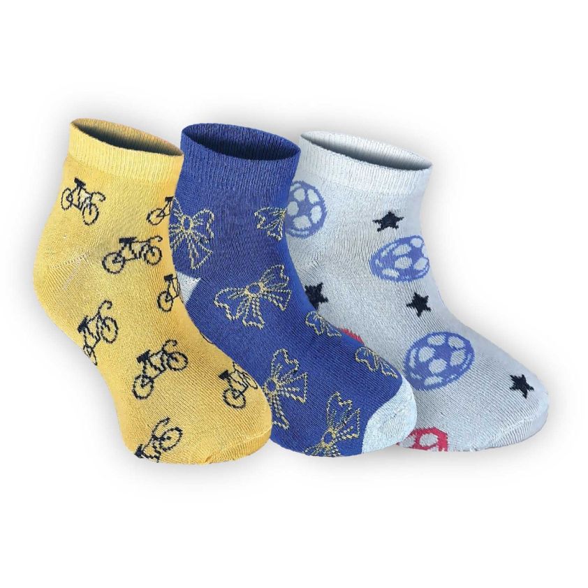 RUPA BUDDY SPANDEX ANKLE KIDS SOCKS ASSORTED COLOUR PACK OF 3