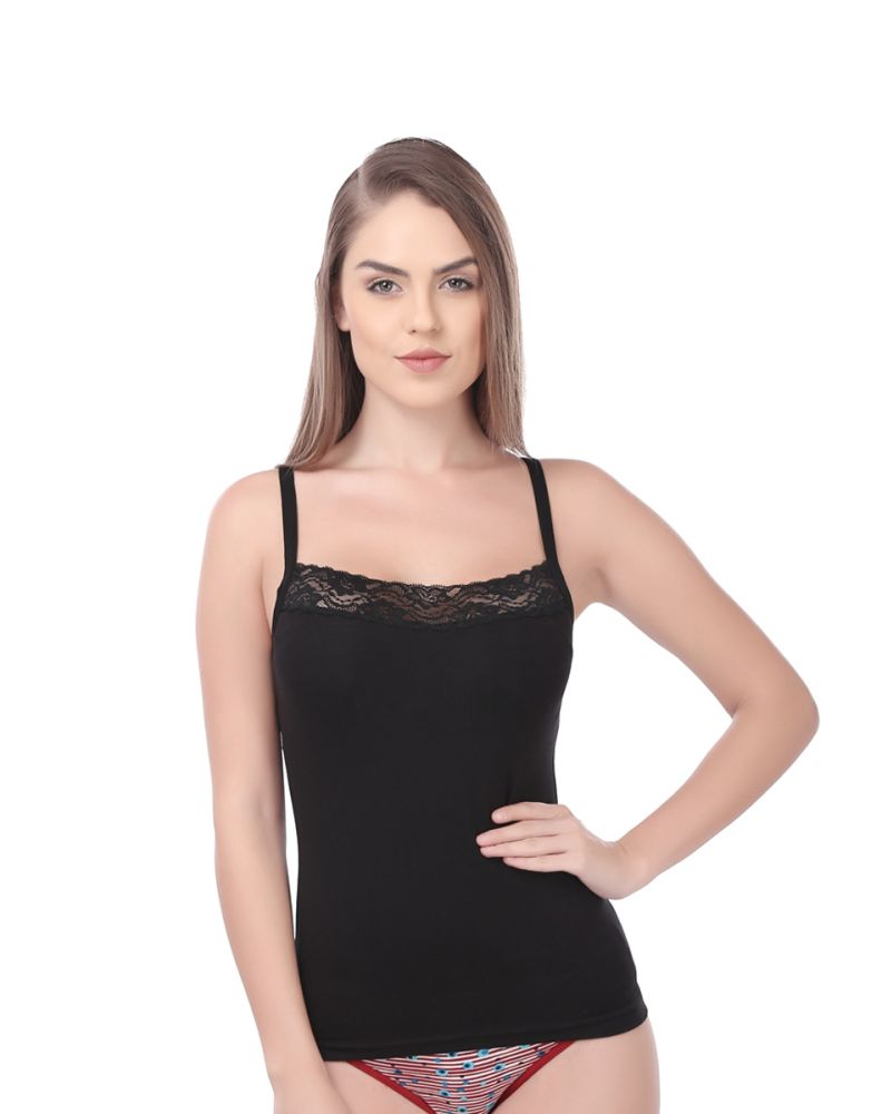 SOFTLINE BUTTERFLY FC102 STRETCHABLE PREMIUM CAMISOLE WITH LACE ASSORETD COLOUR PACK OF 1