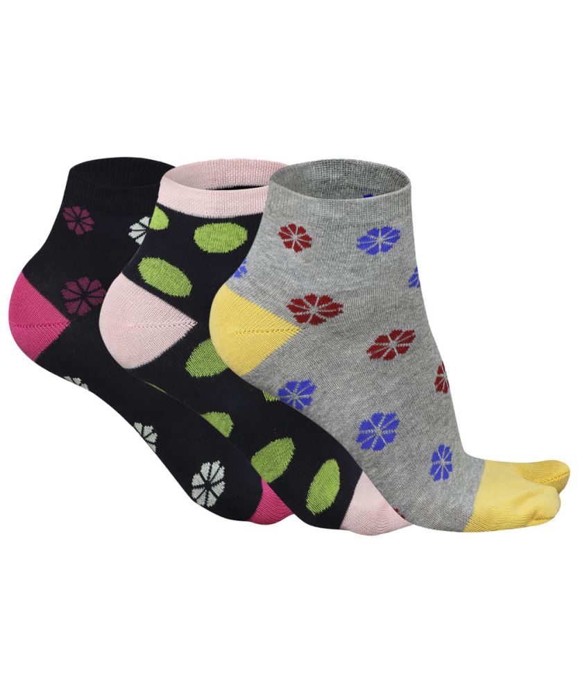 RUPA GRACY LADIES REGULAR ANKLE THUMB SOCKS ASSORTED COLOUR PACK OF 3