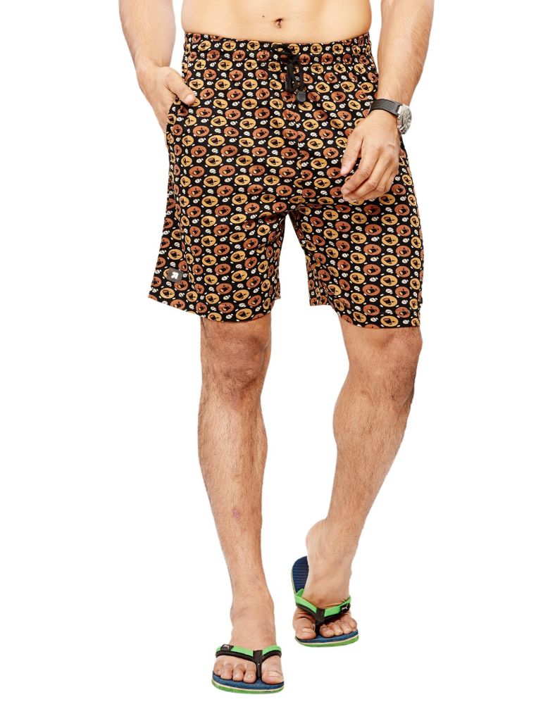BUMCHUMS MERCERISED PRINTED BERMUDAS WITH ZIP ASSORTED COLOUR PACK OF 1