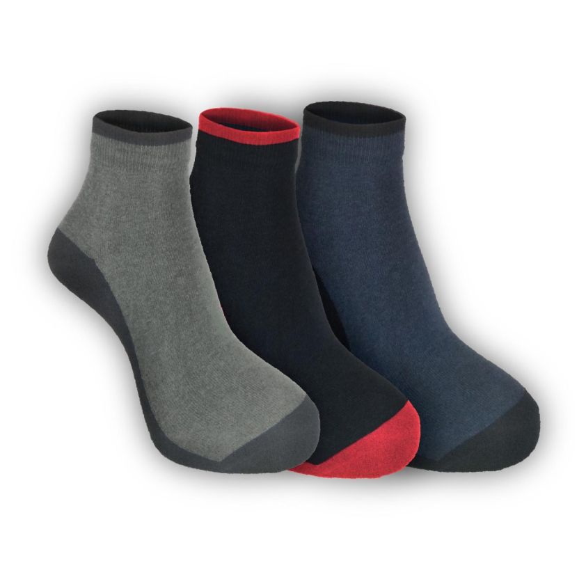 RUPA UNIQUE SPANDEX ANKLE SOCKS ASSORTED COLOUR PACK OF 3