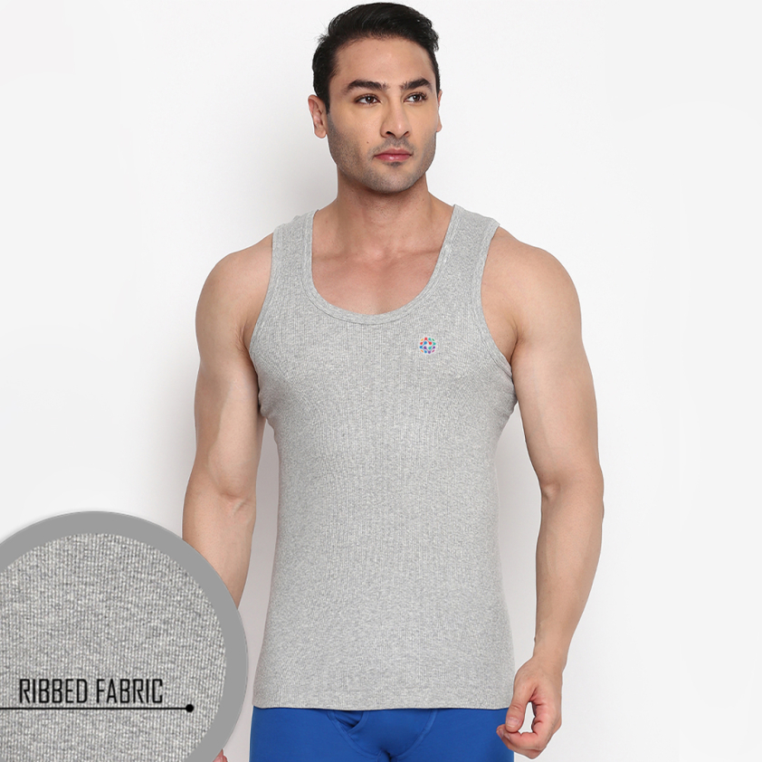 206 Colors Derby Melange Color Round Neck Men s Vest Singles Pack