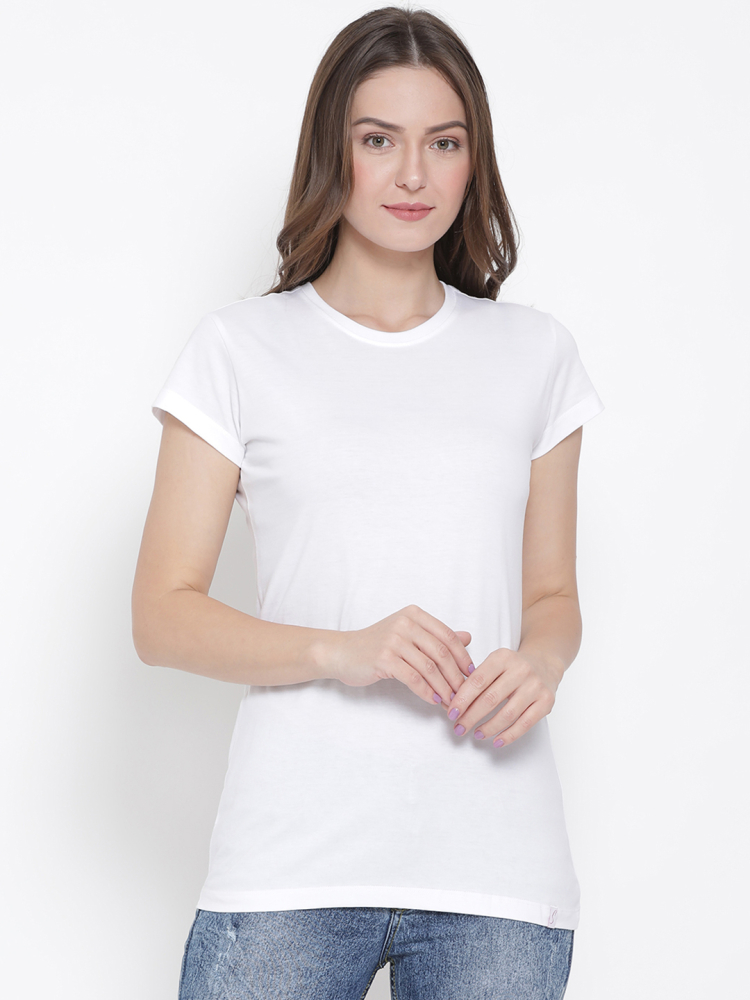 Softline White Colour Round Neck Plain Tee Pack of 1